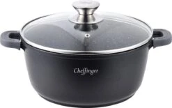 Cheffinger Pannenset 6-delig - Inductie - Met Deksels - Zwart - Koudgrepen - Ø20, 24 & 28 Cm -Home-Keuken 1200x755 1