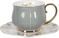 Clayre & Eef Kop En Schotel Set Van 6 250 Ml Meerkleurig Porselein Rond Bloemen Servies Cadeau Voor Haar Cappuccino -Home-Keuken 1200x770 5