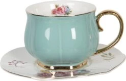 Clayre & Eef Kop En Schotel Set Van 6 250 Ml Meerkleurig Porselein Rond Bloemen Servies Cadeau Voor Haar Cappuccino -Home-Keuken 1200x779 5