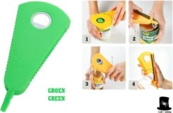 Bob Online ™ - 1 Stuk - 4-in-1 – Groen - Multifunctionele - Dekselopener – Potopener – Flesopener – Pottenopener – Reuma Hulpmiddel – Blikopener – Voor Deksels, Potten En Schroefdoppen – Keuken Hulpmiddelen