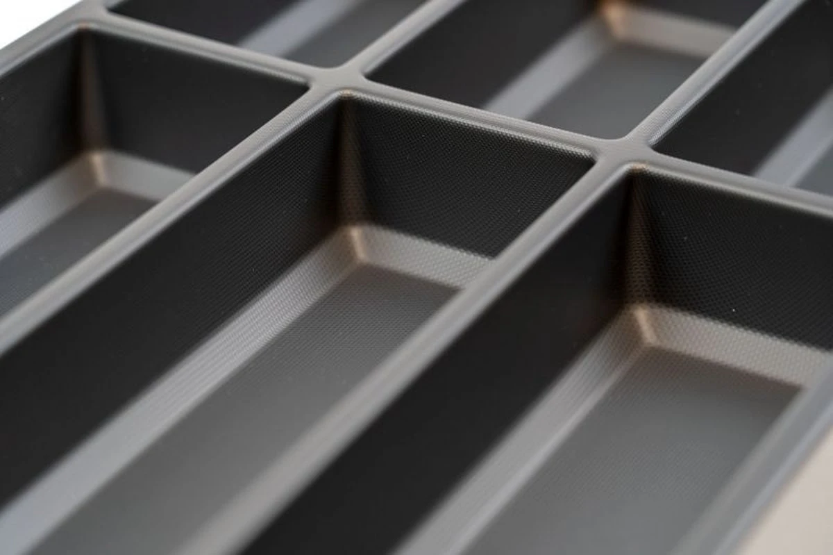 Culinorm Bestekbak - Besteklade - Incl. Antislipmat Met 1 Carbon Black Cassette - 53 Cm Breed X 47 Cm Diep 4 Culinorm Bestekbak - Besteklade - Incl. Antislipmat Met 1 Carbon Black Cassette - 53 Cm Breed X 47 Cm Diep - Afbeelding 2