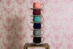 Clayre & Eef Kop En Schotel Set Van 6 250 Ml Meerkleurig Porselein Rond Bloemen Servies Cadeau Voor Haar Cappuccino -Home-Keuken 1200x800 145