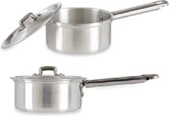 Steelpan/sauspan/juspan Zilverkleurig 26 X 14 X 8 Cm Van 0.6 Liter Aluminium - Met Handige Deksel - Kookpannen -Home-Keuken 1200x826