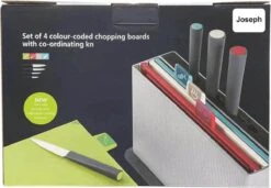 Joseph Joseph Folio Kunststof Snijplanken Set Met 4 Messen En Houder - Kunststof - Vaatwasserbestendig En Opbergkoffer En Gemakkelijk Toegankelijk Vaatwasmachinebestendig Antislip Groot Zilver -Home-Keuken 1200x831 4