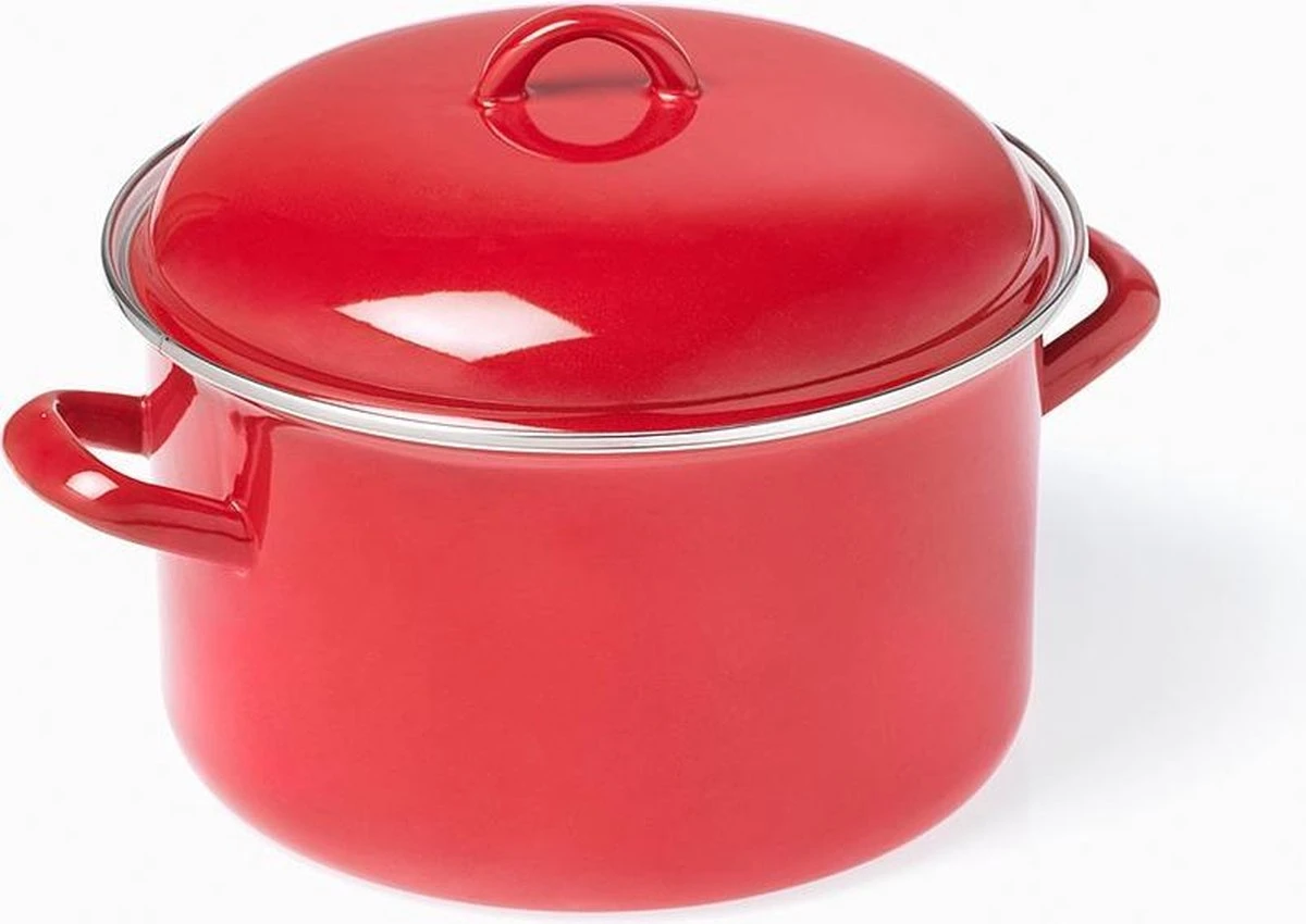 Stamppot / Soeppan, ø24cm, Rood Emaille, Voccelli 3 Stamppot / Soeppan, ø24cm, Rood Emaille, Voccelli