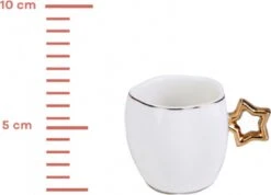 Karaca -Star- Set Van 6 Koffiekopset 80 Ml- Koffiekopjes Voor 6 Personen-Turkse Koffie-Moccakop-espressokop-12-delig, Witgoud, 6 Espressokopjes En 6 Schoteltjes, Mokkakopjes, Porselein, Koffieservies -Home-Keuken 1200x867 7