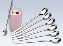 Merkloos Latte Macchiato Lepels – RVS Lange Yoghurt, Dessert Of Koffie Lepeltjes – Set Van 6 Stuks -Home-Keuken 1200x868 3