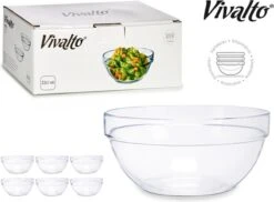 Set Van 6x Stuks Glazen Salade/dessert/sauzen Schaaltjes/kommetjes 10.5 X 4.5 Cm - Schalen/kommen Van Glas -Home-Keuken 1200x883 2