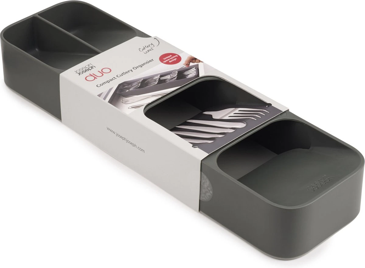 Joseph Joseph - Duo - Bestek Organiser Compact - Grijs 9 Joseph Joseph - Duo - Bestek Organiser Compact - Grijs - Afbeelding 7