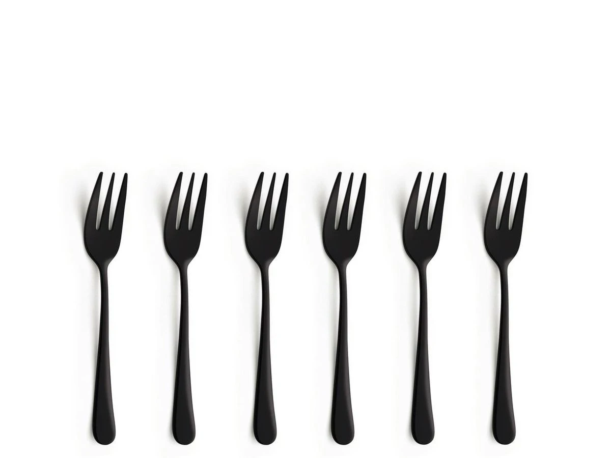 Amefa Taartvorkjes - 6 Stuks - Zwart 6 Amefa Taartvorkjes - 6 Stuks - Zwart - Afbeelding 4