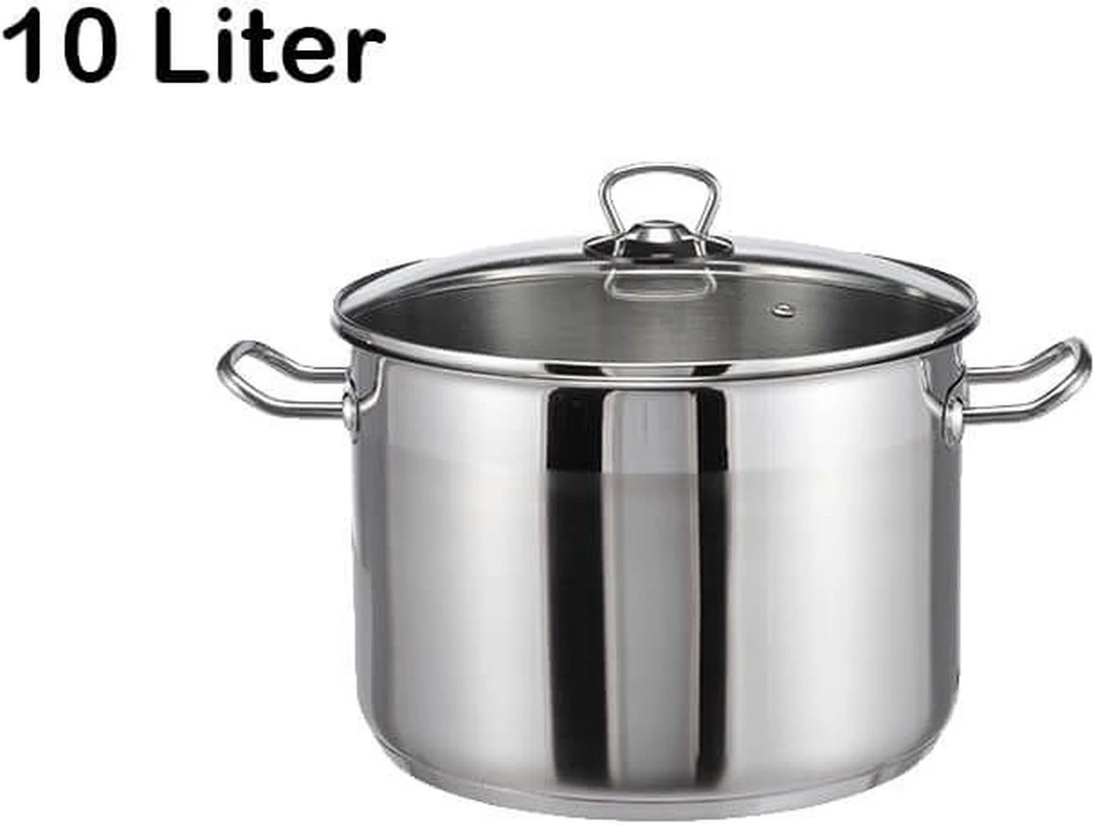 Haushalt Soeppan Met Glazen Deksel - 10 Liter- RVS 8 Haushalt Soeppan Met Glazen Deksel - 10 Liter- RVS - Afbeelding 6