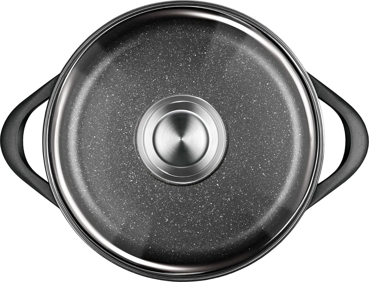 Smile 10-Delige Pannenset - Anti Aanbaklaag - Vaatwasser Bestendig - Zwart - MGK-17 5 Smile 10-Delige Pannenset - Anti Aanbaklaag - Vaatwasser Bestendig - Zwart - MGK-17 - Afbeelding 3