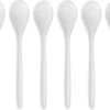 12x Eierlepeltjes Wit Kunststof 13 Cm - Keukengerei - Keukenbenodigdheden - Bestek - Lepels/lepeltjes Voor Koffie/thee/dessert/eieren -Home-Keuken 1200x937