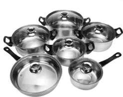 KitchenPrince 12-Delige Pannenset RVS - Pottenset - Kookpannen - Koekenpan - Steelpan - Bakpan - PFAS-Vrij - Pannenset - Pannenset Inductie - Antiaanbaklaag - Koekenpannenset -Home-Keuken 1200x946