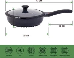 Wokpan - Multifunctionele 3 In 1 Pan Met Deksel + Wok + Hapjespan 28 Cm 7 Wokpan - Multifunctionele 3 In 1 Pan Met Deksel + Wok + Hapjespan 28 Cm -Home-Keuken 1200x953