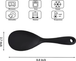 Doodadeals® Siliconen Rijstlepel - Rijst Opscheplepel - Rijstlepel Kunststof - Zwart - 1 Stuk -Home-Keuken 1200x960 5