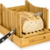 Budu Broodsnijder Bamboe – Broodsnijder Hulpmiddel - Broodplank Hout – Broodsnijplank Met Opvangbak - Bamboe - 30x20cm
