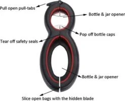 LOUZIR 6 In 1 Blikopener- Flesopener- Potopener- Deksel Opener- Gereedschap Om Doppen Van Flessen En Potten Te Verwijderen -Home-Keuken 1200x969 4