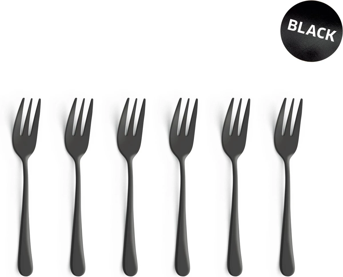 Amefa Taartvorkjes - 6 Stuks - Zwart 3 Amefa Taartvorkjes - 6 Stuks - Zwart