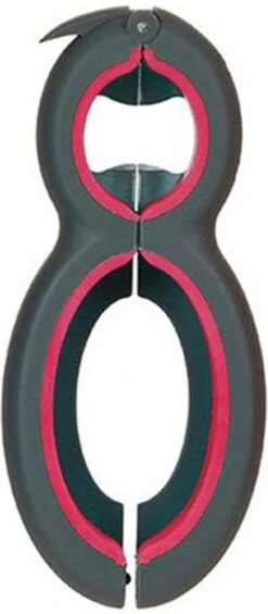 Multifunctionele Opener - 6-in-1 Keuken Hulp - Ouderen Opener - Fles Opener - Bier Opener - Pot Opener - Zak Opener - Veiligheidszegels Verwijderen - Doppen Losdraaien - Allesopener - Zwart/Rood