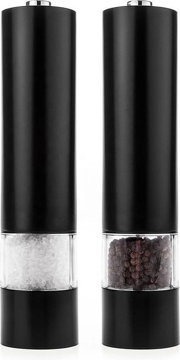 IGOODS Keramiek Elektrische Pepermolen En Zoutmolen - Pepermolen - Zoutmolen - 2 Stuks - Zwart 3 IGOODS Keramiek Elektrische Pepermolen En Zoutmolen - Pepermolen - Zoutmolen - 2 Stuks - Zwart