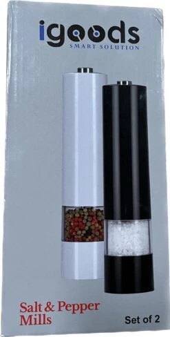IGOODS Keramiek Elektrische Pepermolen En Zoutmolen - Pepermolen - Zoutmolen - 2 Stuks- Wit -Home-Keuken 607x1200