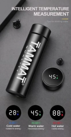 Slimme Thermosfles Met LCD Temperatuur Display - Curver Isolatiefles 0,5 Liter - Dubbelwandige Thermosfles - Thermosbeker - Isoleerfles - Thermoskan - Travel Mug - Bidon Drinkfles - Koffiebeker - Drinkflessen - RVS - Smart Thermos - Metaal -Home-Keuken 620x1200