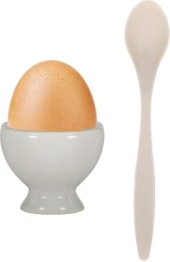 Excellent Houseware 12x Eierlepels Zwart/grijs Kunststof 14 Cm -Home-Keuken 783x1200