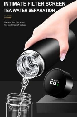 Slimme Thermosfles Met LCD Temperatuur Display - Curver Isolatiefles 0,5 Liter - Dubbelwandige Thermosfles - Thermosbeker - Isoleerfles - Thermoskan - Travel Mug - Bidon Drinkfles - Koffiebeker - Drinkflessen - RVS - Smart Thermos - Metaal -Home-Keuken 784x1200