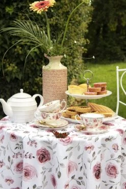 Clayre & Eef Kop En Schotel 200 Ml Roze Wit Porselein Rond Bloemen Servies Cadeau Voor Haar Cappuccino -Home-Keuken 801x1200 12