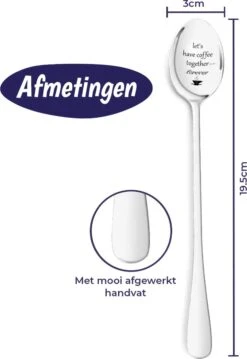 Merkloos Lepel Met Tekst - "Let's Have Coffee Together Forever" - 19.5cm - Valentijn Cadeau Voor Hem Of Haar - Valentijnsdag Verrassing - Versierde Lepel - Lange Lepel - Cadeautje -Home-Keuken 825x1200 1