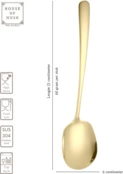 House Of Husk® Opscheplepel Set - Goud - Serveerlepel - Groetelepel - Aardappellepel - 21cm - RVS - 4 Stuks -Home-Keuken 846x1200 12