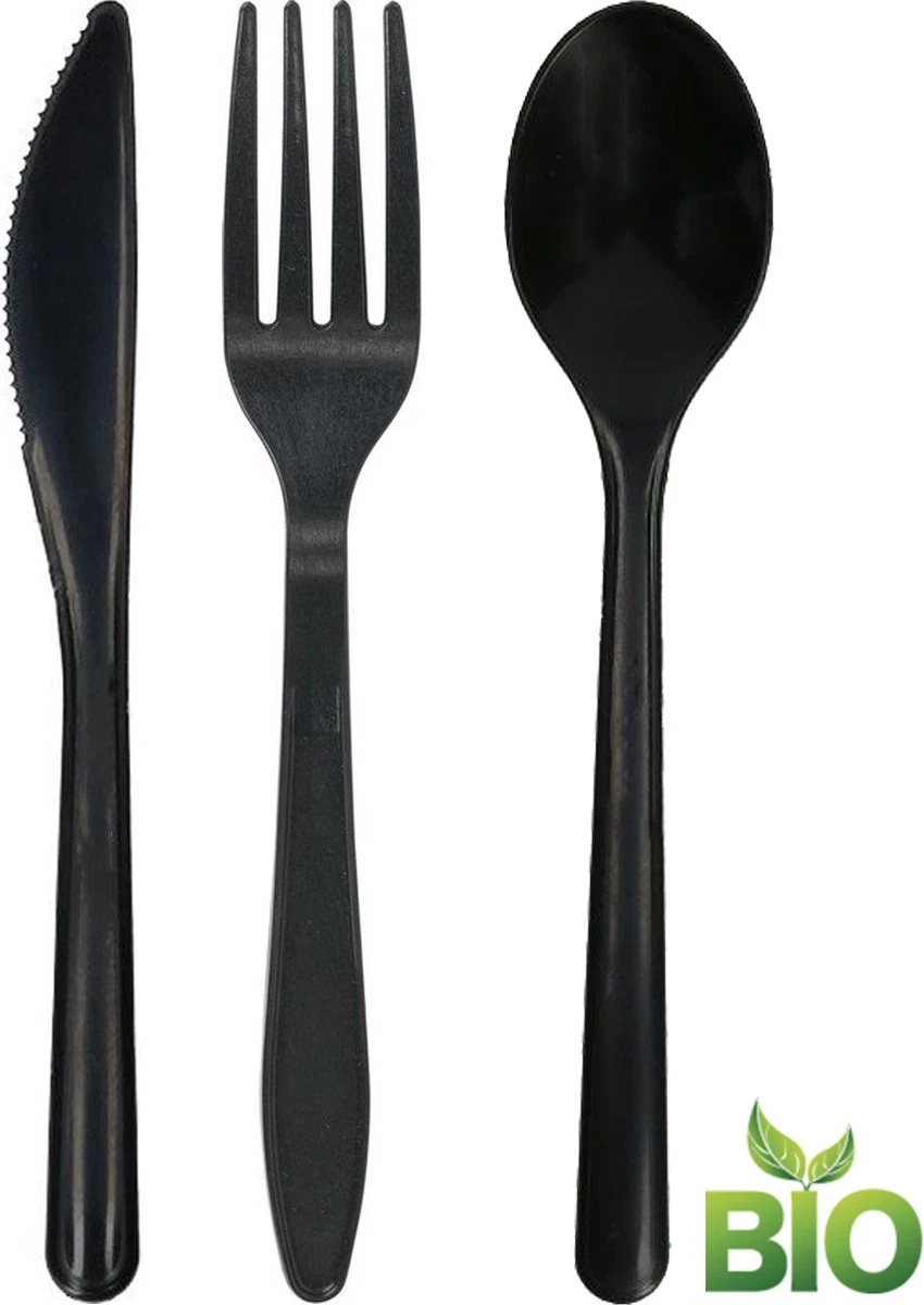 Bondoo Plastic Vorkjes + Messen + Lepels Bestek 50 Stuk - Plastic Wegwerp Bestek - Stevig En Herbruikbaar - BPA Vrij - Vaatwasbestendig - Zwart 3 Bondoo Plastic Vorkjes + Messen + Lepels Bestek 50 Stuk - Plastic Wegwerp Bestek - Stevig En Herbruikbaar - BPA Vrij - Vaatwasbestendig - Zwart