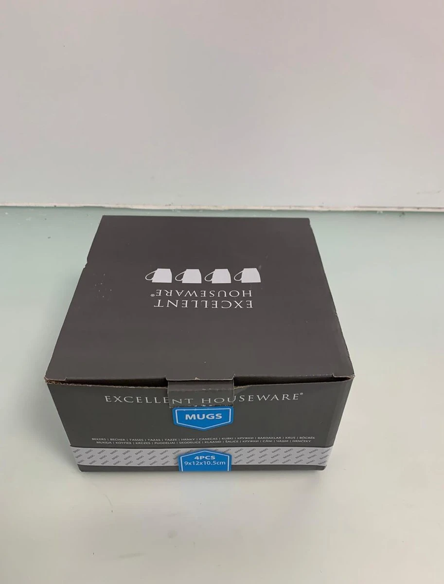 Excellent Houseware Set Van 4x Stuks Bekers/mokken Wit 380 Ml Van Porselein - Melkbekers 5 Excellent Houseware Set Van 4x Stuks Bekers/mokken Wit 380 Ml Van Porselein - Melkbekers - Afbeelding 3