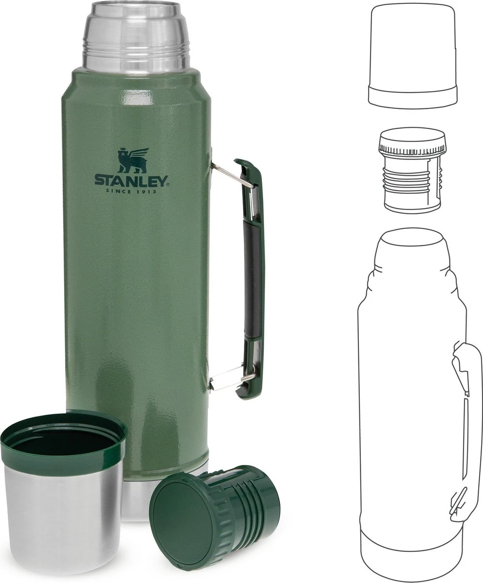 Stanley The Legendary Classic Bottle 1,00L - Thermosfles - Hammertone Green 22 Stanley The Legendary Classic Bottle 1,00L - Thermosfles - Hammertone Green - Afbeelding 20