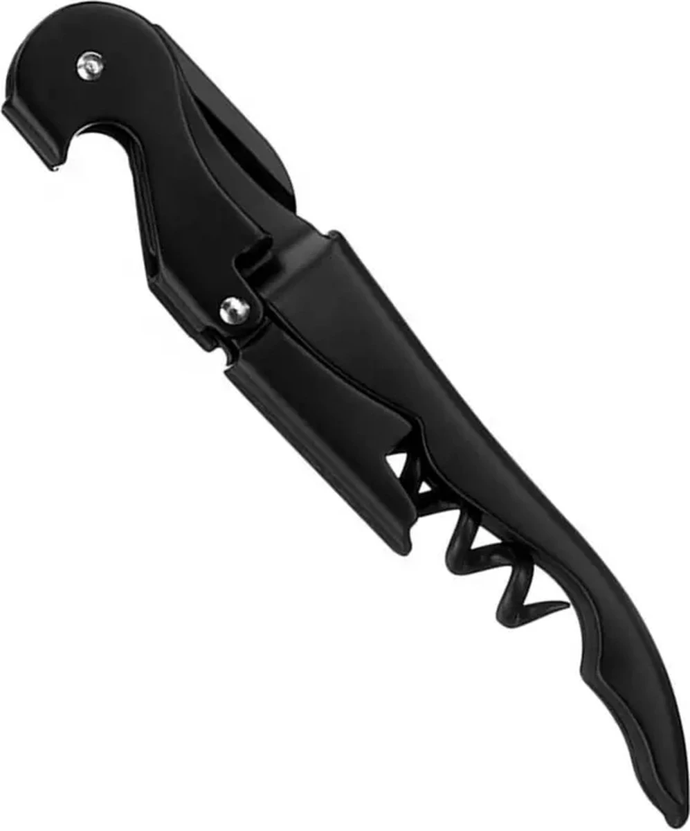 Kurkentrekker, Bieropener, Wijnopener, Flesopener, Kelnersmes, Mat Zwart, Multifunctioneel, RVS, Roestvrij Staal, Zakmes, Mesje, Kurken Trekker, Bier Opener, Wijn Opener, Edelstaal, Duurzaam, Gereedschap, Gadget, Keukengerei, Veelzijdig. 4 Kurkentrekker, Bieropener, Wijnopener, Flesopener, Kelnersmes, Mat Zwart, Multifunctioneel, RVS, Roestvrij Staal, Zakmes, Mesje, Kurken Trekker, Bier Opener, Wijn Opener, Edelstaal, Duurzaam, Gereedschap, Gadget, Keukengerei, Veelzijdig. - Afbeelding 2